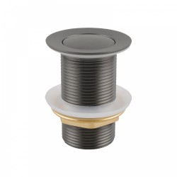 32/40mm Gunmetal Grey Solid Brass Basin Pop Up Waste NO Overflow